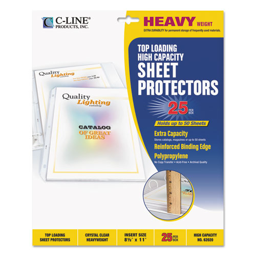 Image of C-Line® High Capacity Polypropylene Sheet Protectors, Clear, 50", 11 x 8.5, 25/BX