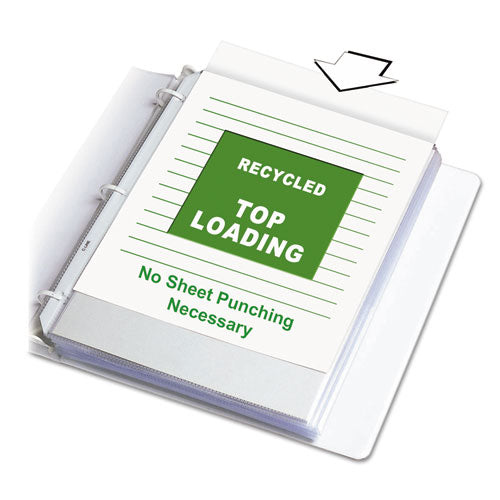 Image of C-Line® Recycled Polypropylene Sheet Protectors, Reduced Glare, 2", 11 x 8.5, 100/Box