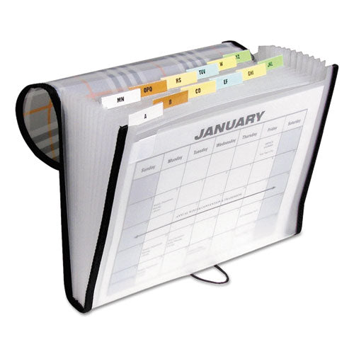 Image of C-Line® Plaid Design Expanding Files, 1.5" Expansion, 13 Sections, Cord/Hook Closure, 1/6-Cut Tabs, Letter Size, Gray Plaid