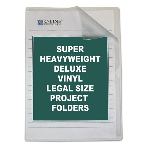 Image of C-Line® Deluxe Vinyl Project Folders, Legal Size, Clear, 50/box