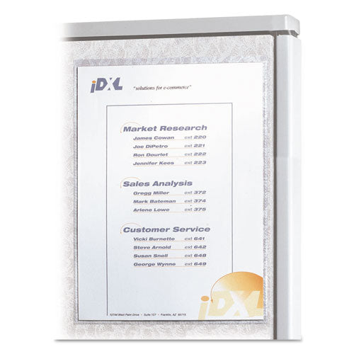 Image of C-Line® Cubicle Keepers Hook and Loop-Backed Display, 9.2 x 11.41, Velcro Mount, Clear, 25/Pack