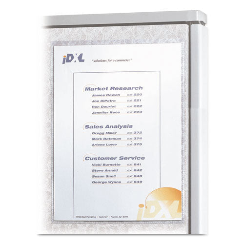 Image of C-Line® Cubicle Keepers Hook and Loop-Backed Display, 9.2 x 11.41, Velcro Mount, Clear, 2/Pack