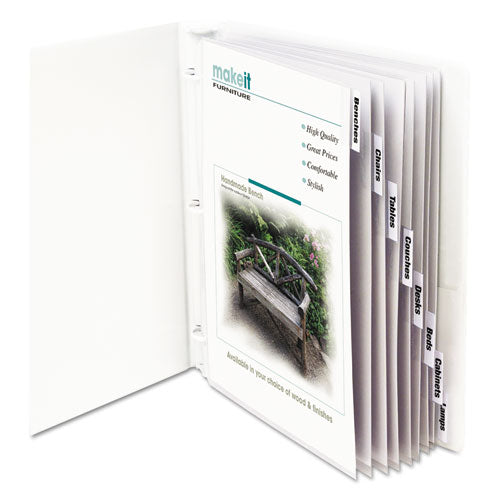 Image of C-Line® Sheet Protectors with Index Tabs, Clear Tabs, 2", 11 x 8.5, 8/Set