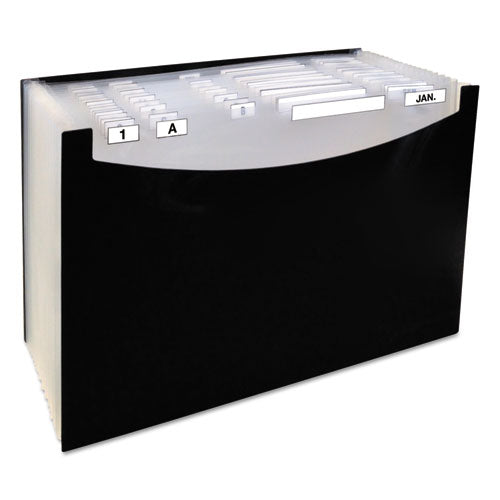 Image of C-Line® 21-Pocket Stand-Up Design Expanding File, 12" Expansion, 21 Sections, 1/5-Cut Tabs, Legal Size, Black