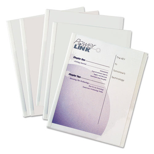 Image of C-Line® Vinyl Report Covers with Binding Bars, 0.13" Capacity,  8.5 x 11, Clear/Clear, 50/Box