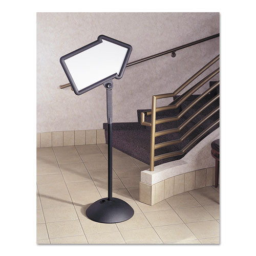Image of Safco® WriteWay Two-Sided Dry Erase Standing Message Sign, White 25.5" x 17.75" Arrow Surface, Black Frame, 25.5" x 17.75" x 64.25"