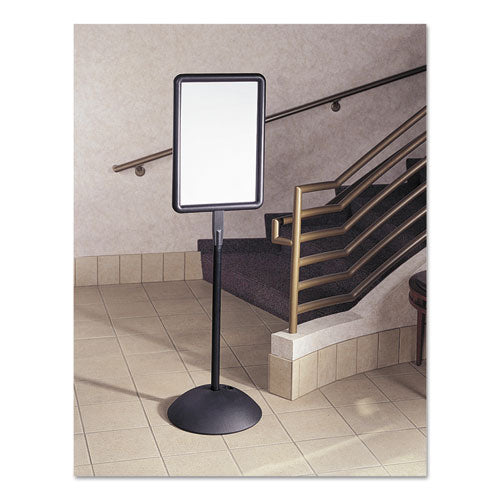 Image of Safco® WriteWay Two-Sided Dry Erase Standing Message Sign, White 14.25" x 22.5" Rectangle Surface, Black Frame, 14.25" x 22.5" x 65"