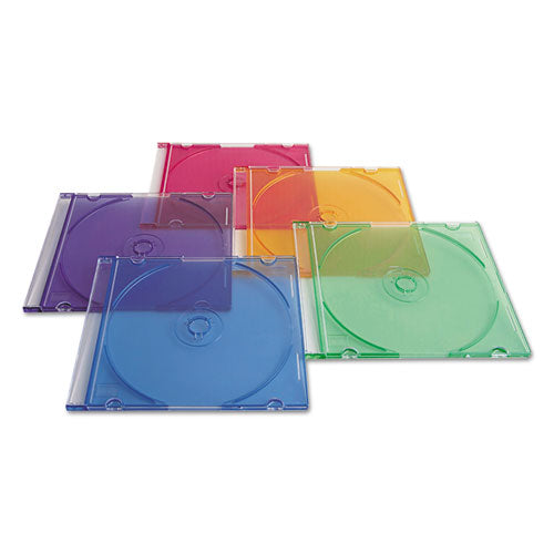Image of Verbatim® Cd/dvd Slim Case, Assorted Colors, 50/pack