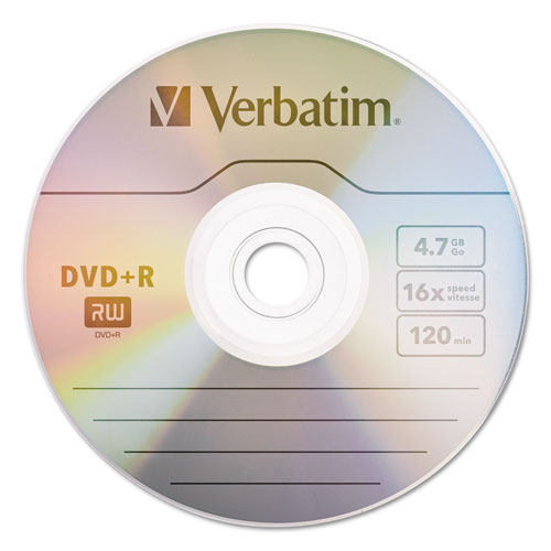 Image of Verbatim® Dvd+r Recordable Disc, 4.7 Gb, 16x, Spindle, Matte Silver, 50/pack
