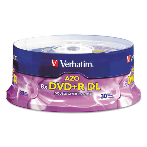 Image of Verbatim® Dvd+r Dual Layer Recordable Disc, 8.5 Gb, 8x, Spindle, Silver, 30/pack