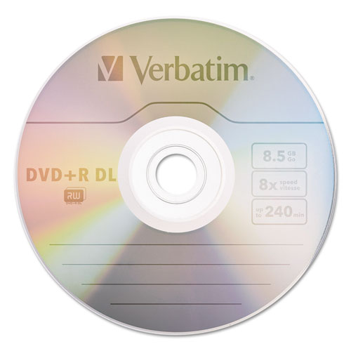 Image of Verbatim® Dvd+r Dual Layer Recordable Disc, 8.5 Gb, 8x, Spindle, Silver, 30/pack
