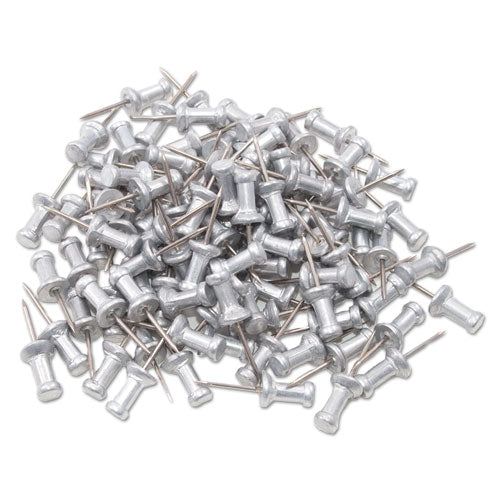 Image of GEM® Aluminum Head Push Pins, Aluminum, Silver, 0.5", 100/Box