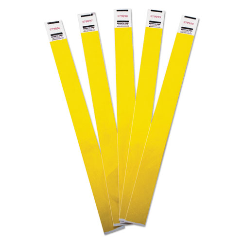 Image of Advantus Crowd Management Wristbands, Sequentially Numbered, 9.75" x 0.75", Yellow, 500/Pack