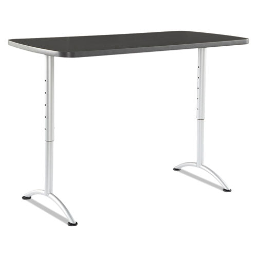 Image of Iceberg ARC Adjustable-Height Table, Rectangular, 60" x 30" x 30" to 42", Graphite/Silver