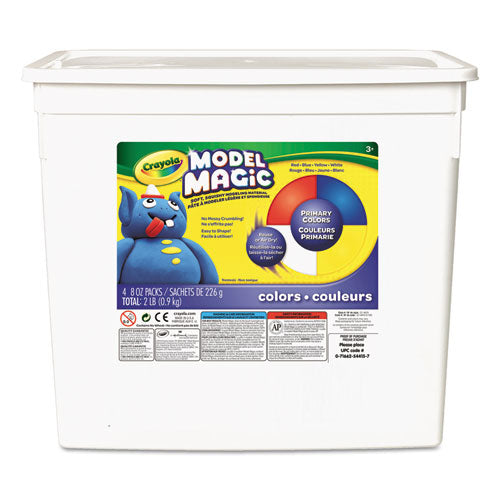 Image of Crayola® Model Magic Modeling Compound, 8 Oz Packs, 4 Packs, Blue, Red, White, Yellow, 2 Lbs