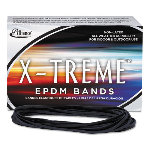 Image of Alliance® X-Treme Rubber Bands, Size 117b, 0.08" Gauge, Black, 1 Lb Box, 200/box