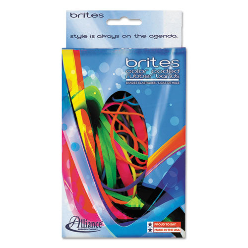 Image of Alliance® Brites Pic-Pac Rubber Bands, Size 54 (Assorted), 0.04" Gauge, Assorted Colors, 1.5 oz Box, Band-Count Varies