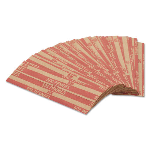 Image of Pap-R Products Flat Coin Wrappers, Pennies, $.50, 1000 Wrappers/box