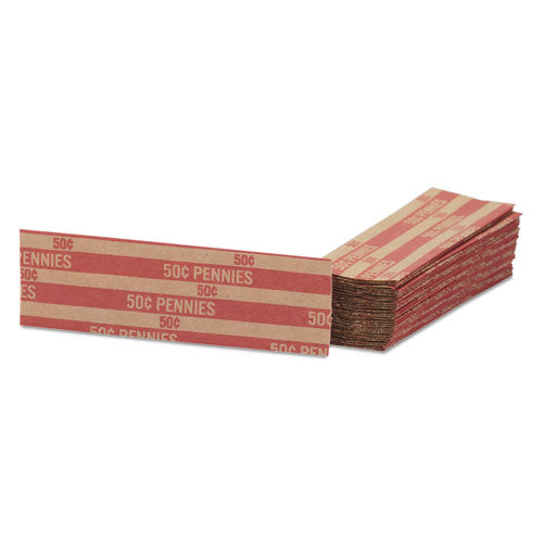 Image of Pap-R Products Flat Coin Wrappers, Pennies, $.50, 1000 Wrappers/box