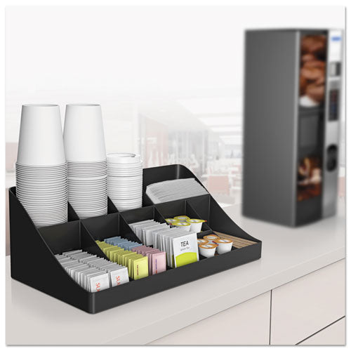 Image of Mind Reader 11-Compartment Coffee Condiment Organizer, 18.25 x 6.63 x 9.78, Black