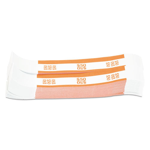 Image of Pap-R Products Currency Straps, Orange, $50 In Dollar Bills, 1000 Bands/pack