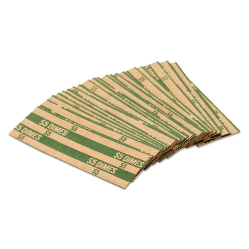 Image of Pap-R Products Flat Coin Wrappers, Dimes, $5, 1000 Wrappers/box