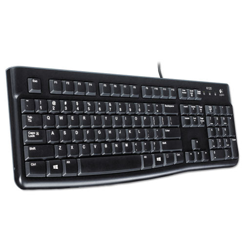 Image of Logitech® K120 Ergonomic Desktop Wired Keyboard, Usb, Black