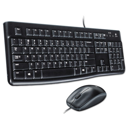 Image of Logitech® Mk120 Wired Keyboard + Mouse Combo, Usb 2.0, Black