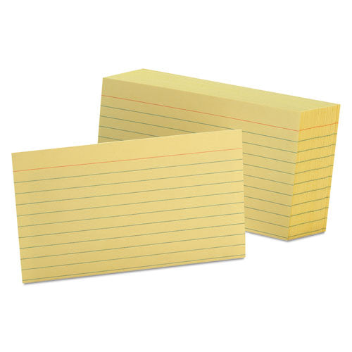 Image of Oxford Ruled Index Cards, 3 X 5, Canary, 100/pack