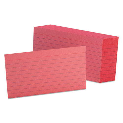 Image of Oxford Ruled Index Cards, 3 X 5, Cherry, 100/pack