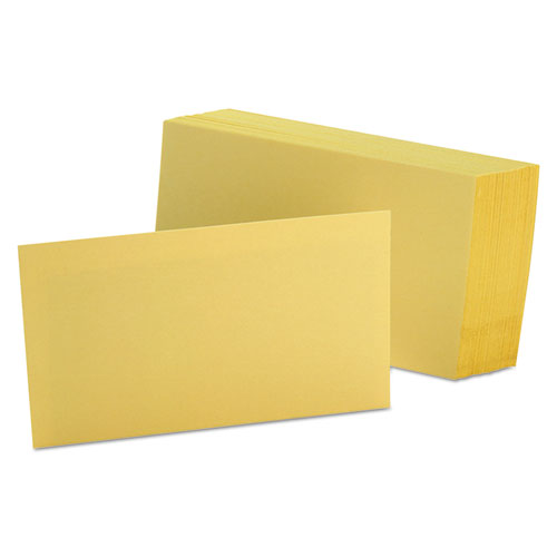 Image of Oxford Unruled Index Cards, 3 X 5, Canary, 100/pack
