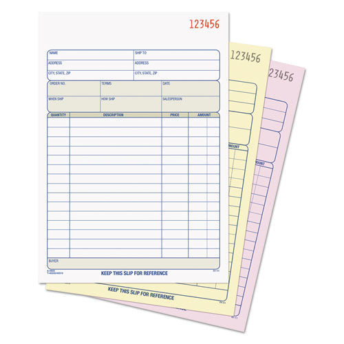 Image of TOPS Sales Order Book, Three-Part Carbonless, 7.94 x 5.56, 50 Forms Total