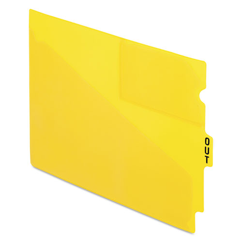 Image of Pendaflex® Colored Poly End Tab "Out" Guides, 1/3-Cut: Center Position, For Letter Size Files, Yellow, 50/Box