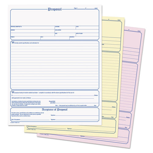 Image of TOPS Proposal Form, Three-Part Carbonless, 11 x 8.5, 50 Forms Total