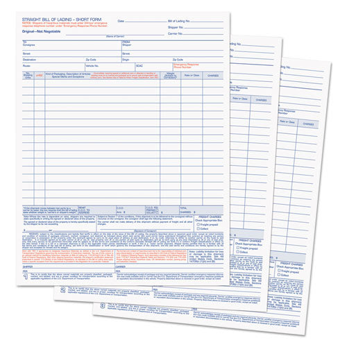 Image of TOPS Bill of Lading, Three-Part Carbonless, 8.5 x 11, 50 Forms Total
