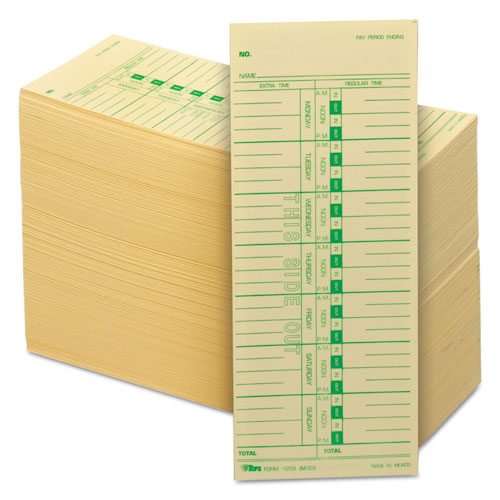 Image of TOPS Time Clock Cards, Replacement For M-33, One Side, 3.5 X 9, 500/box