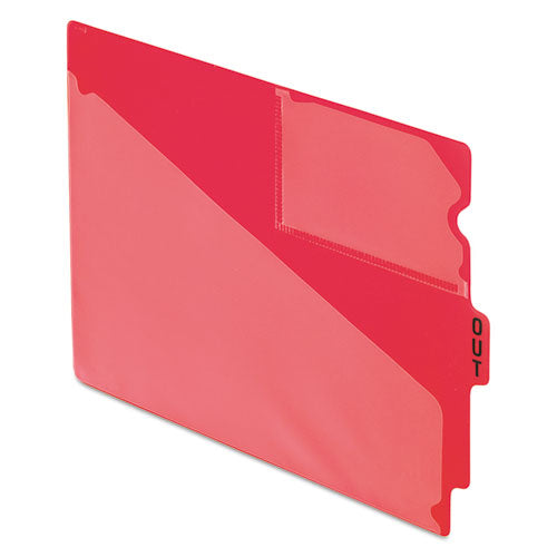 Image of Pendaflex® Colored Poly End Tab "Out" Guides, 1/3-Cut: Center Position, For Letter Size Files, Red, 50/Box