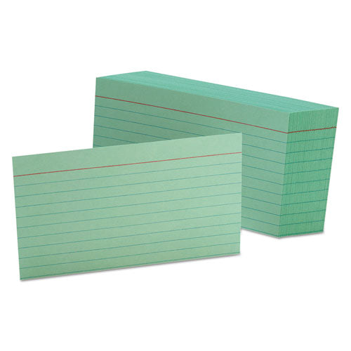 Image of Oxford Ruled Index Cards, 3 X 5, Green, 100/pack