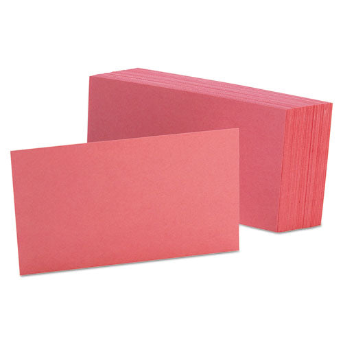 Image of Oxford Unruled Index Cards, 3 X 5, Cherry, 100/pack