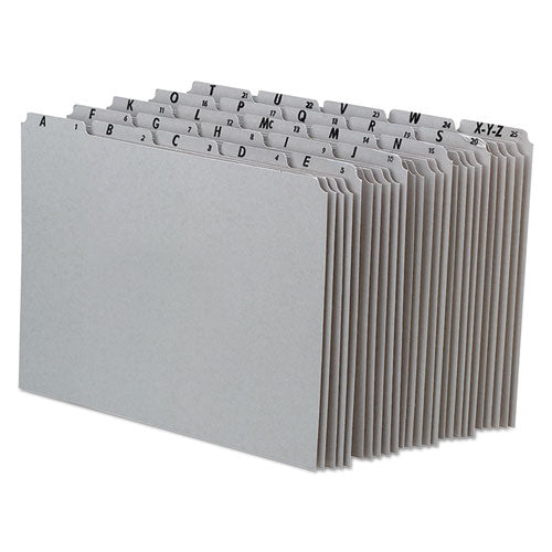 Image of Pendaflex® Top Tab A-Z File Guides, 1/5-Cut Top Tab, A To Z, 8.5 X 11, Gray, 25/set
