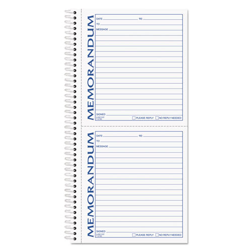 Image of TOPS Memorandum Book, Two-Part Carbonless, 5.5 x 5, 2 Forms/Sheet, 100 Forms Total
