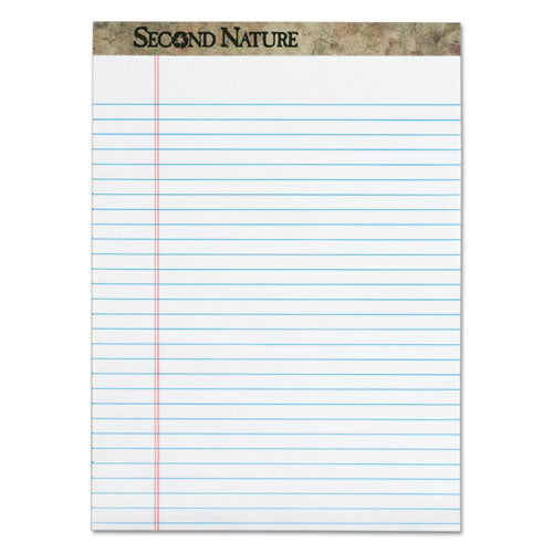 Image of TOPS Second Nature Recycled Ruled Pads, Wide/legal Rule, 50 White 8.5 X 11.75 Sheets, Dozen