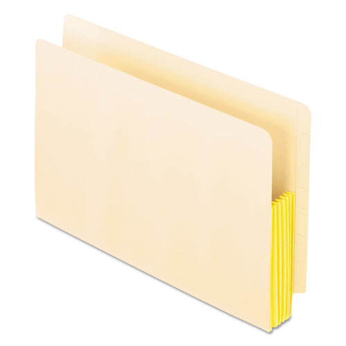 Image of Pendaflex® Manila Drop Front Shelf File Pockets with Rip-Proof-Tape Gusset Top, 5.25" Expansion, Legal Size, Manila, 10/Box