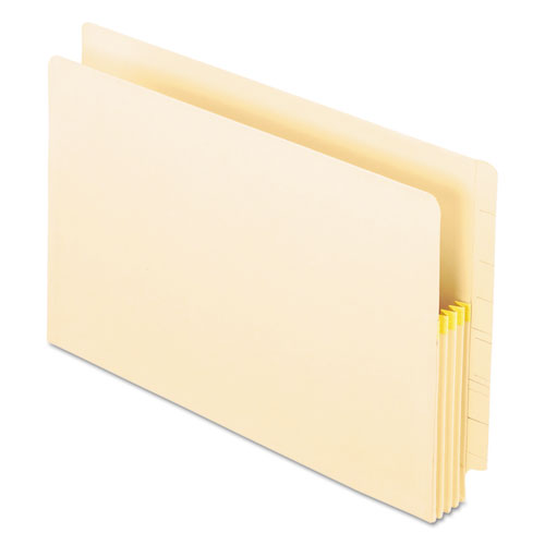 Image of Pendaflex® Manila Drop Front Shelf File Pockets with Rip-Proof-Tape Gusset Top, 3.5" Expansion, Legal Size, Manila, 25/Box