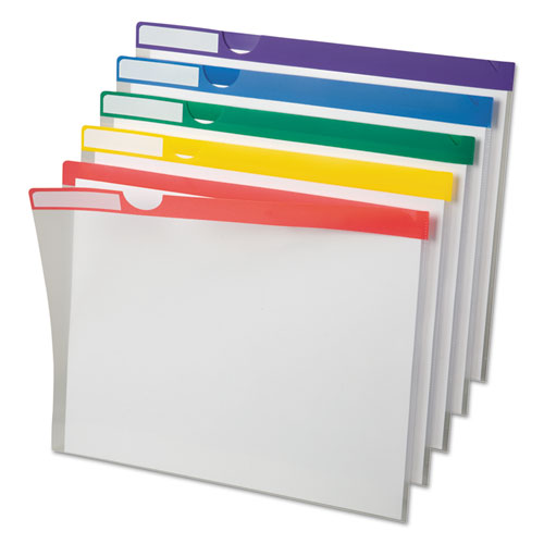 Image of Pendaflex® Clear Poly Index Folders, Letter Size, Assorted Colors, 10/pack