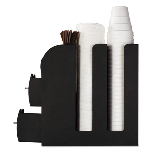 Image of Mind Reader Coffee Condiment Caddy Organizer, 10 Compartments, 5.4 x 11 x 12.6, Black