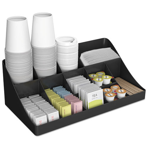 Image of Mind Reader 11-Compartment Coffee Condiment Organizer, 18.25 x 6.63 x 9.78, Black