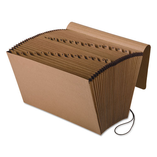 Image of Pendaflex® Kraft Indexed Expanding File, 31 Sections, Elastic Cord Closure, 1/15-Cut Tabs, Legal Size, Brown