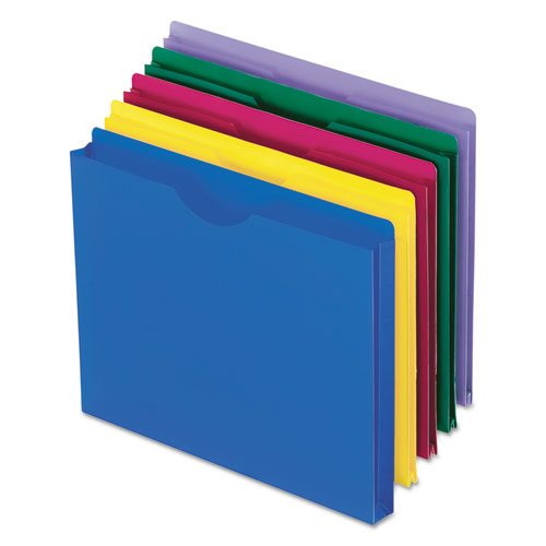 Image of Pendaflex® Poly File Jackets, Straight Tab, Letter Size, Assorted Colors, 10/pack