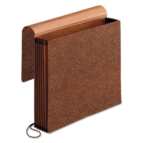 Image of Pendaflex® Premium Reinforced Expanding Wallet, 5.25" Expansion, 1 Section, Elastic Cord Closure, Letter Size, Red Fiber